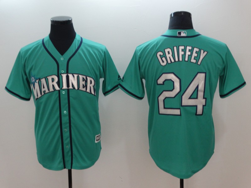 Seattle Mariners #24 Ken Griffey Jr. Green Alternate Cool Base Stitched Jersey - Zenithce