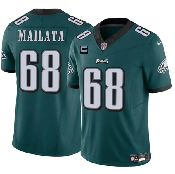 Philadelphia Eagles #68 Jordan Mailata Green 2024 F.U.S.E With 1-Star C Patch Vapor Untouchable Limited Stitched Jersey - Zenithce