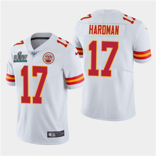 Chiefs #17 Mecole Hardman White Super Bowl LIV Vapor Untouchable Limited Stitched Jersey - Zenithce