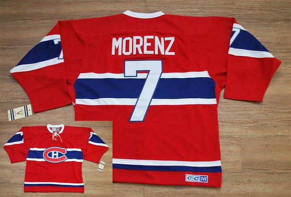 Canadiens #7 Howie Morenz Stitched Red CH CCM Throwback Jersey - Zenithce