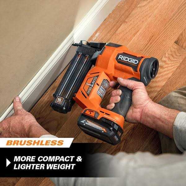 RIDGID 18V Brushless Cordless 18-Gauge 2-1/8 in. Brad Nailer 18V - Zenithce