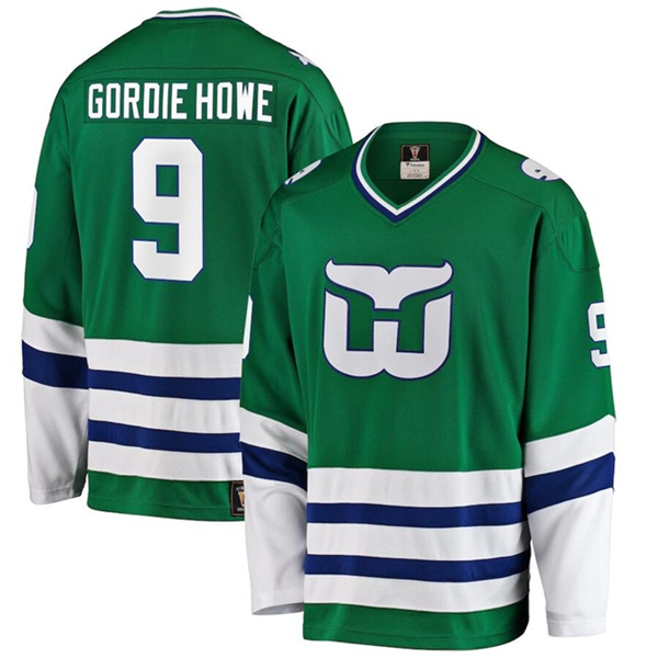 Carolina Hurricanes #9 Gordie Howe Green Stitched Jersey - Zenithce