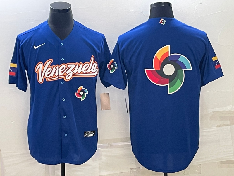 Venezuela 2023 Royal World Big Logo With Patch Classic Stitched Jersey - Zenithce