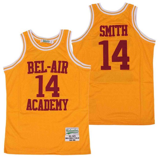 The Movie Bel Air Academy #14 Will Smith Yellow With Red Name Swingman Jersey - Zenithce