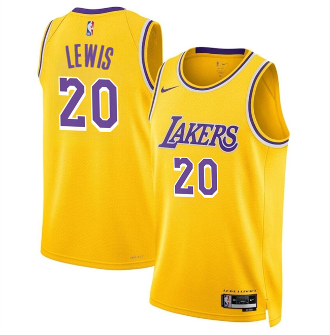 Los Angeles Lakers #20 Maxwell Lewis Yellow 2024 Icon Edition Stitched Jersey - Zenithce