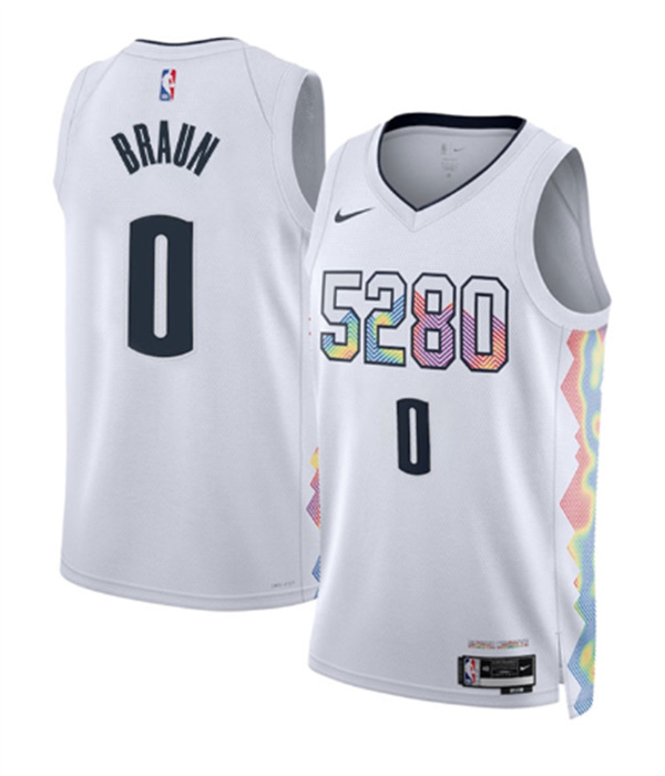Denver Nuggets #0 Christian Braun White 2024-25 City Edition Stitched Jersey - Zenithce