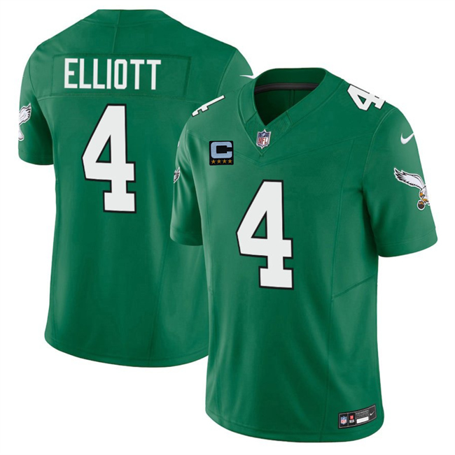 Philadelphia Eagles #4 Jake Elliott Kelly Green 2025 F.U.S.E. With 4-Star C Patch Vapor Untouchable Limited Throwback Stitched Jersey - Zenithce