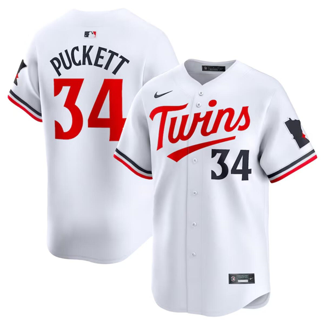 Minnesota Twins #34 Kirby Puckett White 2024 Home Limited Cool Base Stitched Jersey - Zenithce