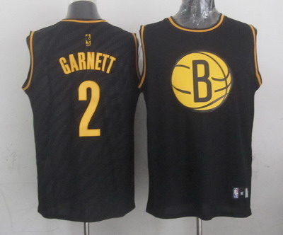 Brooklyn Nets #2 Kevin Garnett Revolution 30 Swingman 2014 Black With Gold Jersey - Zenithce