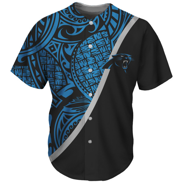 Carolina Panthers Blue Black Baseball Jersey - Zenithce