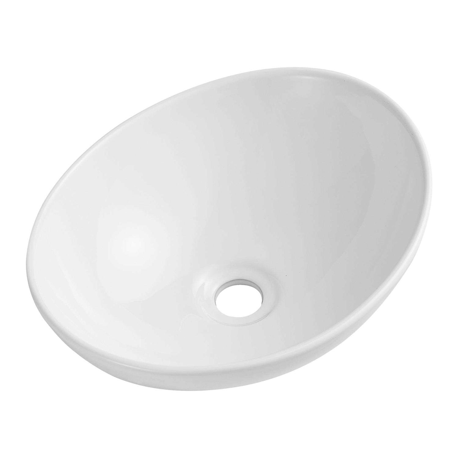 DeerValley DV-1V032 White Ceramic Rectangular Vessel Bathroom Sink - Zenithce