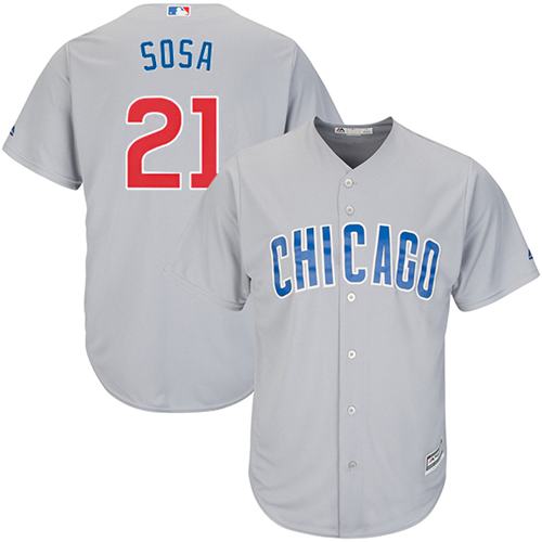 Chicago Cubs #21 Sammy Sosa Gray Road Stitched Jersey - Zenithce