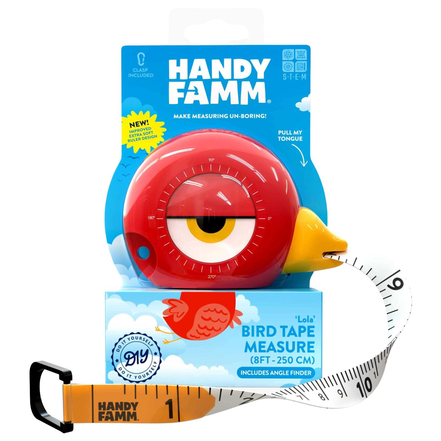 Handy Famm 250cm 8 ft. Metric Bird Kids Tape Measure - Zenithce