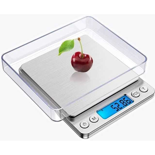 Kitchen Scale White Metal With A Stainless Steel Tray - Zenithce