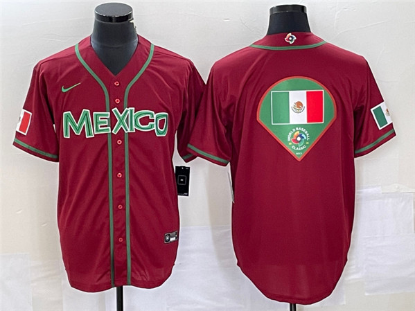 Mexico 2023 Red World Classic Team Big Logo Stitched Jersey - Zenithce