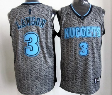 Denver Nuggets #3 Ty Lawson Gray Static Fashion Jersey - Zenithce