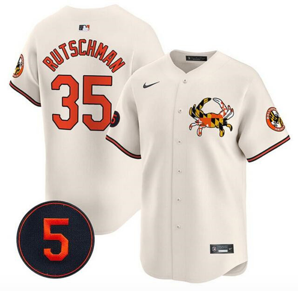 Baltimore Orioles #35 Adley Rutschman Cream With Patch Vapor Premier Limited Stitched Jersey - Zenithce