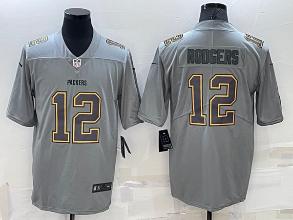 Green Bay Packers #12 Aaron Rodgers Gray Atmosphere Fashion Stitched Jersey - Zenithce