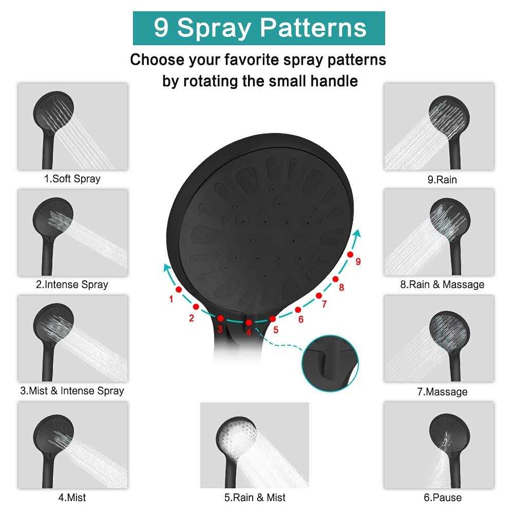 Tudoccy Shower Head 10‘’ High Pressure Rainfall Shower Head/Handheld Shower Combo with 11” Extension Arm - Zenithce
