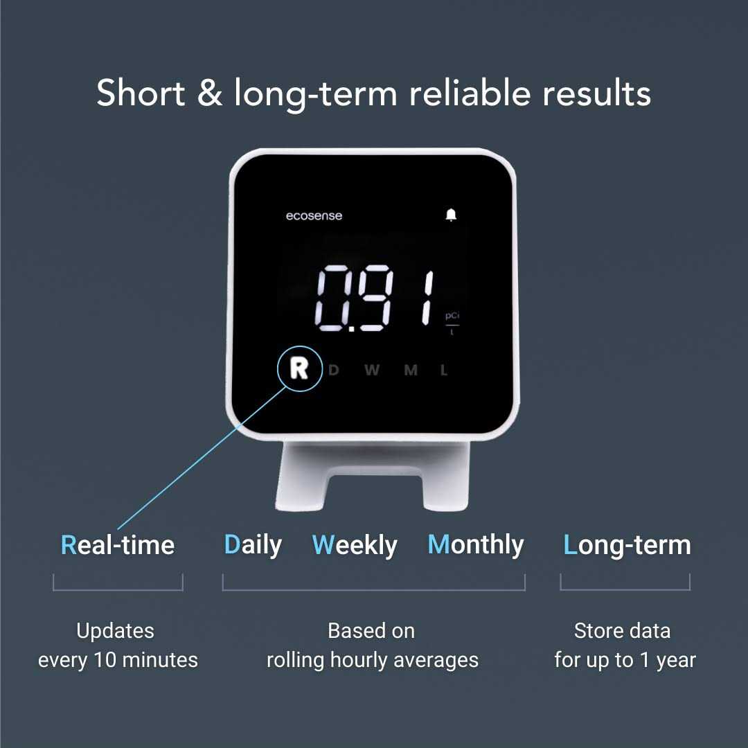 Ecosense Inc. Ecosense Eb100 EcoBlu Radon Detector Short & Long-Term Monitoring - Zenithce