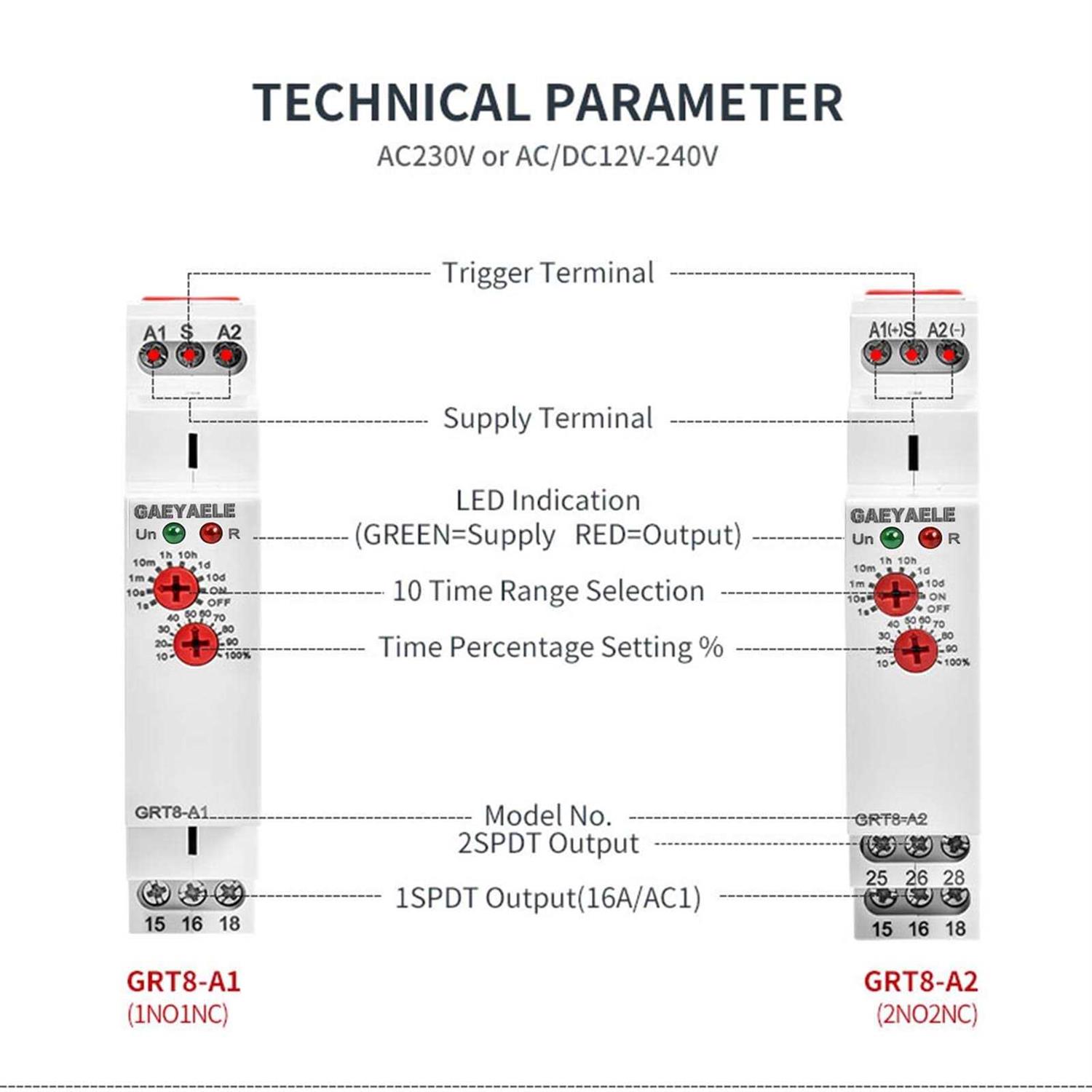 GAEYAELE Delay Off Time Relay Electronic 16A AC/DC12-240V with CE CB Certificate - Zenithce