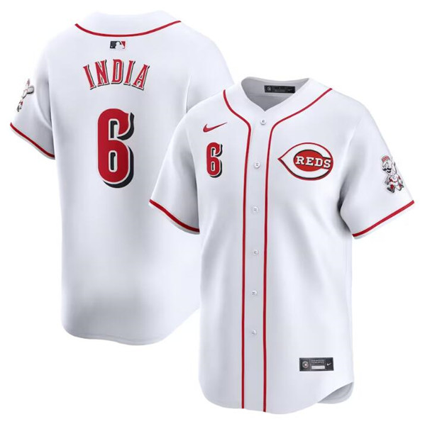 Cincinnati Reds #6 Jonathan India White Home Limited Stitched Jersey - Zenithce