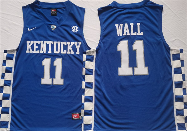 Kentucky Wildcats #11 John Wall Blue Stitched Jersey - Zenithce