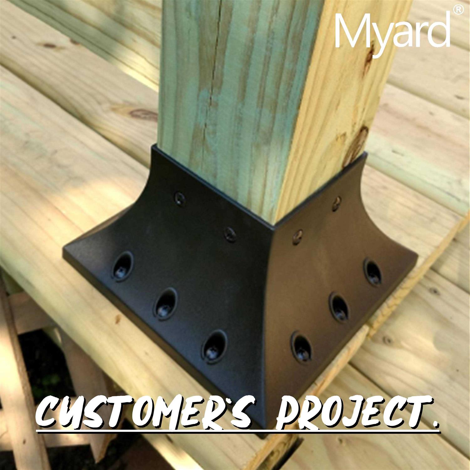 Myard Pnp114040 4×4 Inches Post Base Cover Skirt Flange with Screws for Deck Porch Handrail Railing Support Trim Anchor - Zenithce