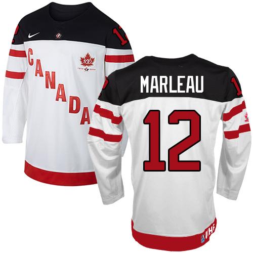 Olympic CA. #12 Patrick Marleau White 100th Anniversary Stitched Jersey - Zenithce