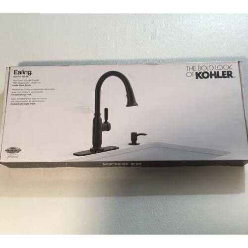 KOHLER Ealing Pre-Rinse Spring Vibrant Stainless Single Handle Pull-down Kitchen Faucet with Deck Plate and Soap Dispenser Included | K-R28702-SD-VS - Zenithce