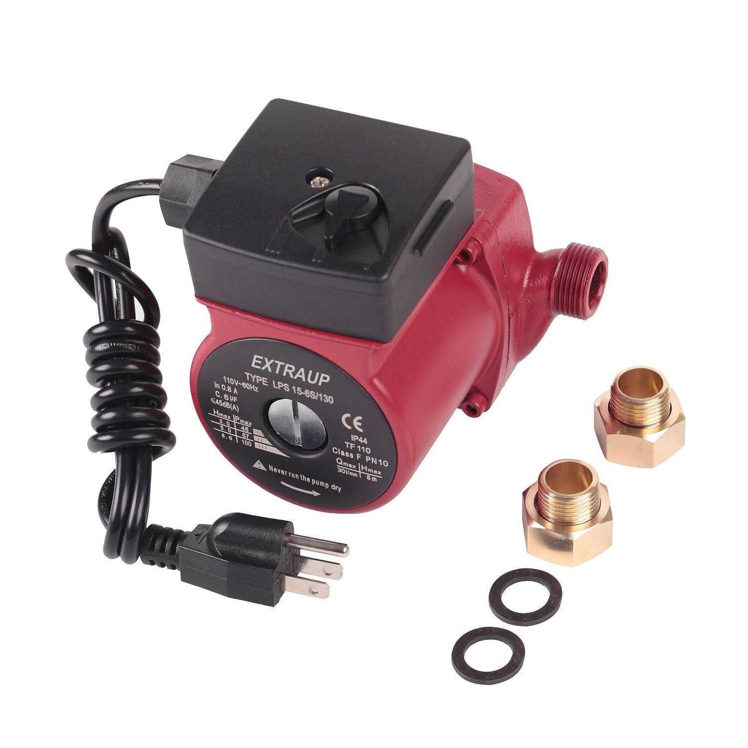 EXTRAUP 115Volt 1/2HP 1500 GPH Heavy Duty High Pressure Cast Iron Casing Water Transfer Utility Pump With Brass Connectors and Suction Strainer - Zenithce