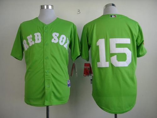 Red Sox #15 Dustin Pedroia Green Stitched Jersey - Zenithce