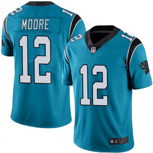 Carolina Panthers #12 DJ Moore Blue Vapor Untouchable Limited Stitched Jersey - Zenithce