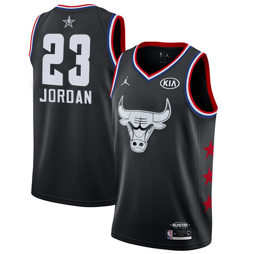 Bulls #23 Michael Jordan Black Jordan Swingman 2019 All-Star Game Jersey - Zenithce