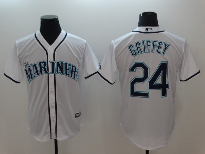Seattle Mariners #24 Ken Griffey Jr. White Alternate Cool Base Stitched Jersey - Zenithce