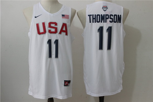 2016 Olympics Team USA #11 Klay Thompson White Revolution 30 Swingman Jersey - Zenithce