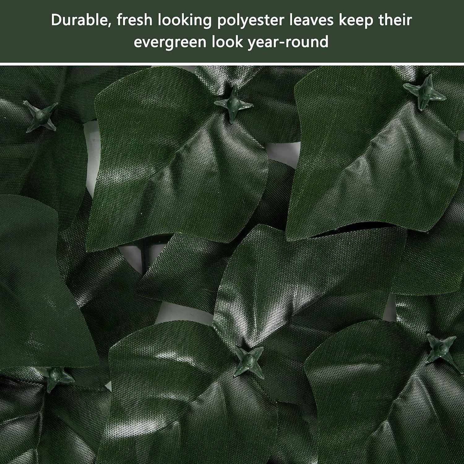 Faux Ivy Fence Privacy Screen Outdoor Expandable Artificial Greenery Roll Fake Hedge Wall Patio - Zenithce