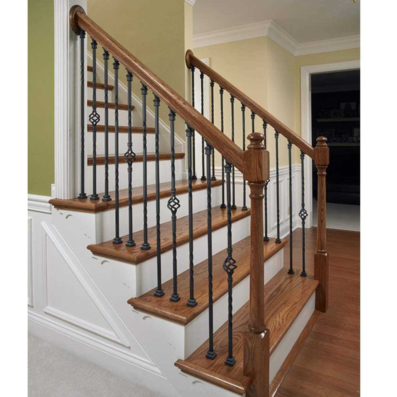 S07-Wrought Iron Balusters – Set Deck Balusters Decorative Metal Balusters for Decks – Spiral Stair Railing - Zenithce