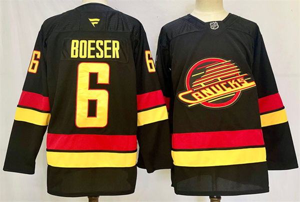 Vancouver Canucks #6 Brock Boeser Black 2024-25 With A Patch Alternate Stitched Jersey - Zenithce