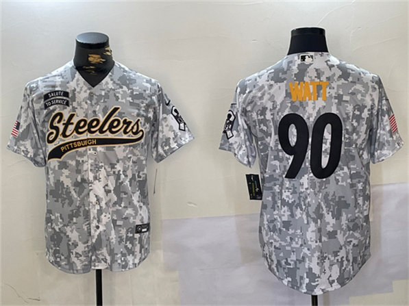 Pittsburgh Steelers #90 T.J. Watt 2024 Arctic Camo Salute To Service Stitched Jersey - Zenithce