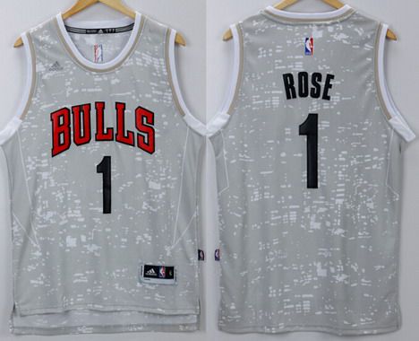 Chicago Bulls #1 Derrick Rose Adidas 2015 Gray City Lights Swingman Jersey - Zenithce