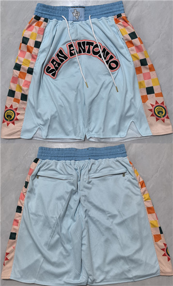 San Antonio Spurs Light Blue City Edition Shorts (Run Small) - Zenithce