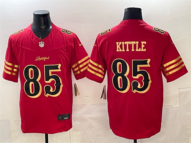 San Francisco 49ers #85 George kittle Red Gold 2025 F.U.S.E. “Rivalries” Vapor Limited Stitched Jersey - Zenithce