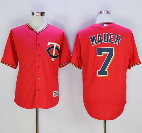 Twins #7 Joe Mauer Red New Cool Base Stitched Jersey - Zenithce