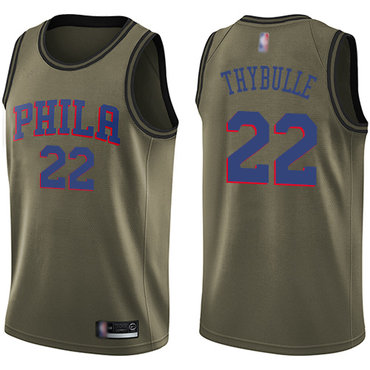76ers #22 Mattise Thybulle Green Salute to Service Swingman Jersey - Zenithce
