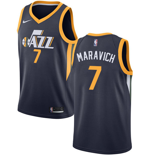 Utah Jazz #7 Pete Maravich Swingman Navy Blue Association Edition Jersey - Zenithce