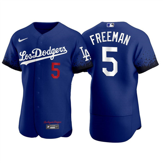 Los Angeles Dodgers #5 Freddie Freeman Royal City Connect Flex Base Stitched Jersey - Zenithce