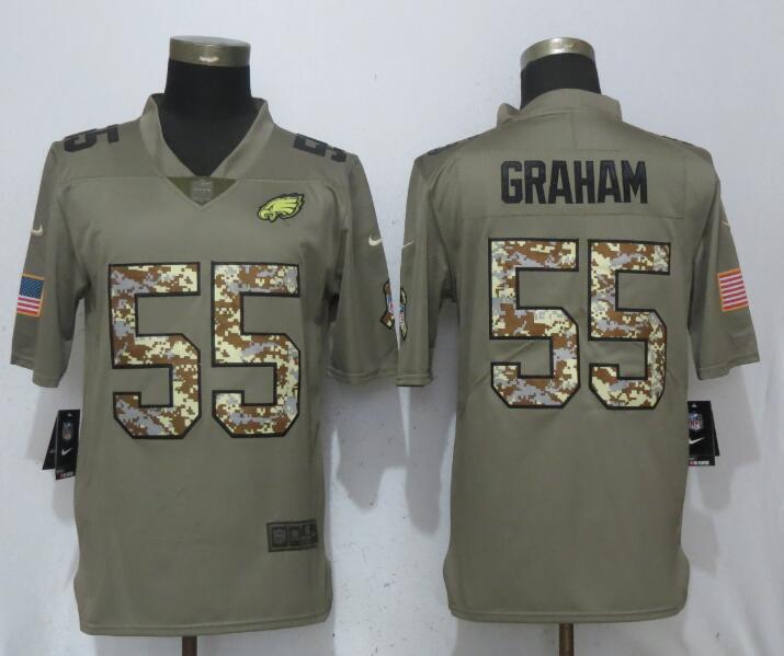 Philadelphia Eagles #55 Brandon Graham Olive Camo Salute To Service Limited Stitched Jersey - Zenithce