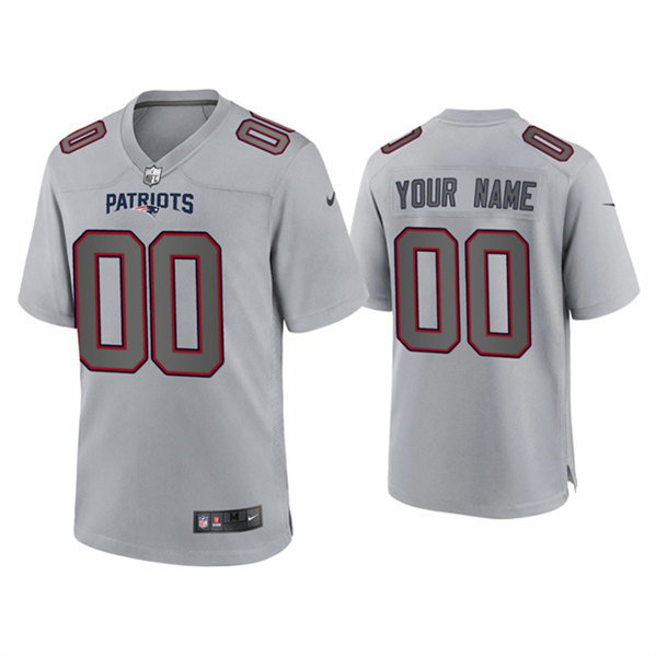 New England Patriots Customized Custom Gray Atmosphere Fashion Stitched Game Jersey - Zenithce