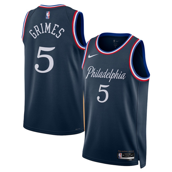 Philadelphia 76ers #5 Quentin Grimes Navy 2025-26 City Edition Swingman Stitched Jersey - Zenithce